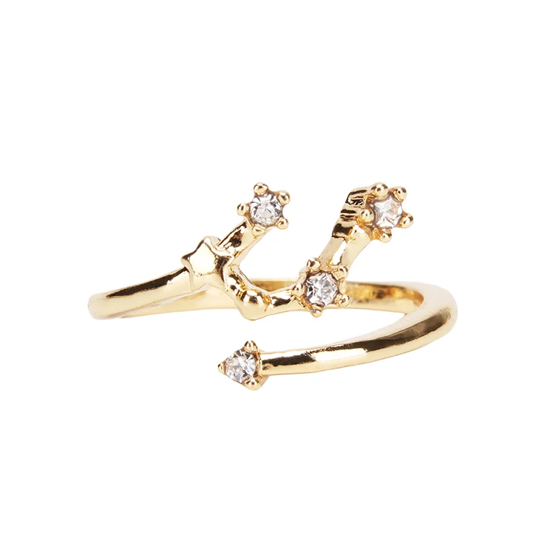 Творческая звезда знак зодиака 12 созвездий кольцо Gemini Телец рака Aries кольца для