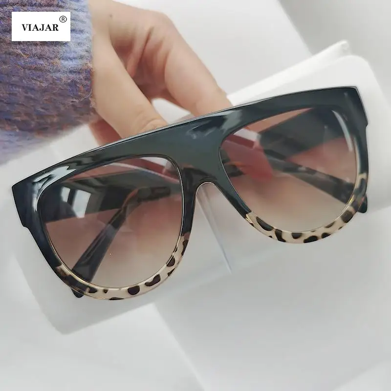 

Очки солнцезащитные женские квадратные, брендовые дизайнерские винтажные солнечные очки с плоским верхом, с заклепками, большие модные, 2022