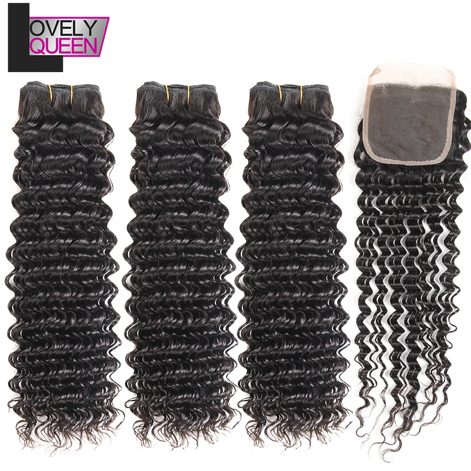Прекрасные королевские волосы человеческие перуанские глубокие волнистые пучки