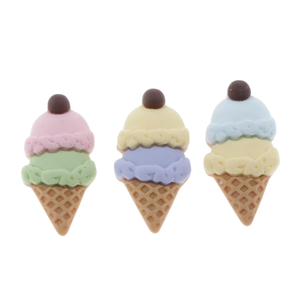 

20x Flatbck Ice Cream Button Scrapbooking Embellishment DIY Hair Accessory