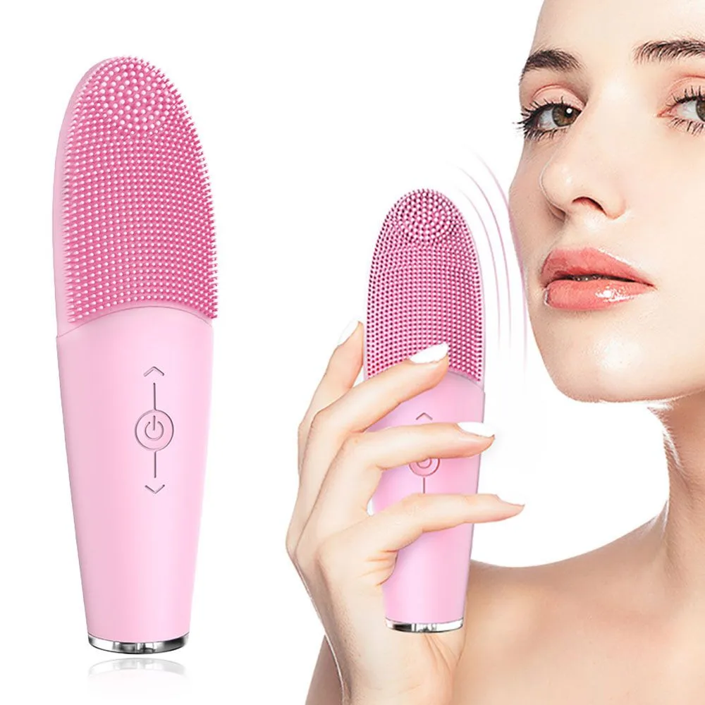 

Electric Silicone Facial Cleansing Brush Face Washing Machine Ultrasonic Vibration Waterproof Facial Cleaning Brush Usb Recharge
