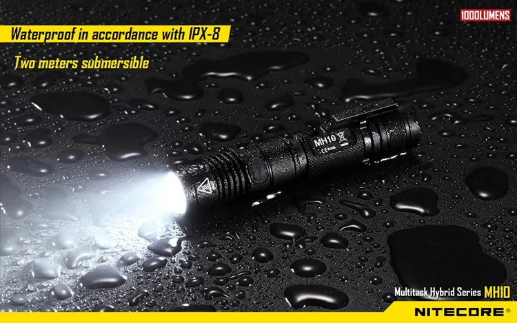 Nitecore MH10 тактический флэш-светильник Cree XM-L2 1000 Люмен usb зарядка поиск поход ручной светильник+ 1 шт. 2300 мАч 18650 B