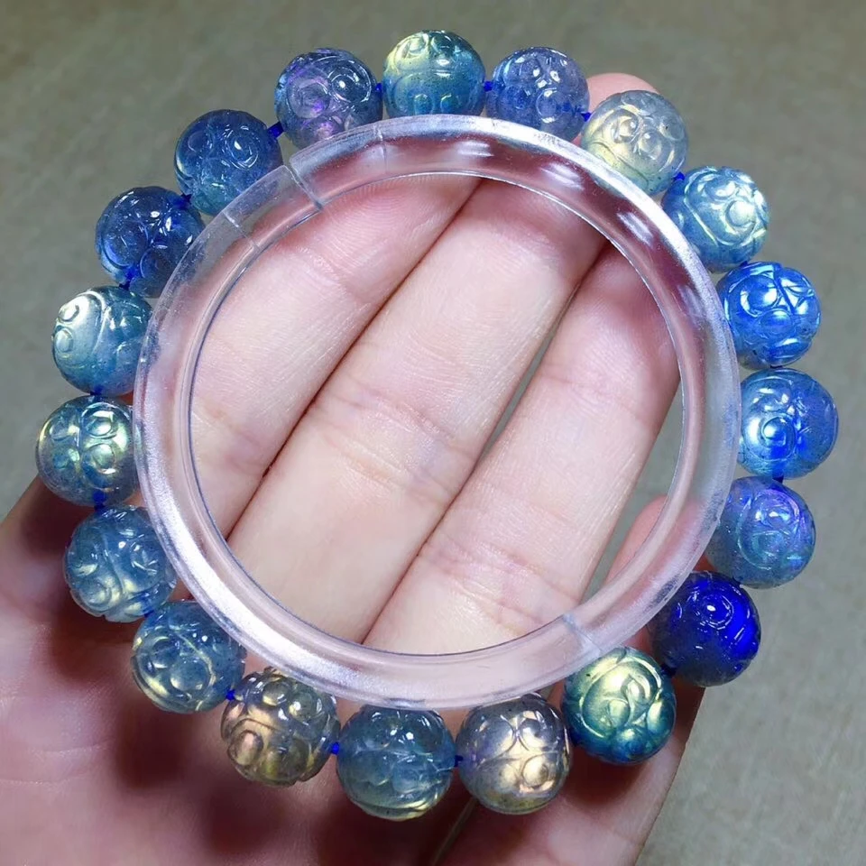 Подлинный натуральсветильник синий лабрадорит кристалл 10 5 мм прозрачные резные