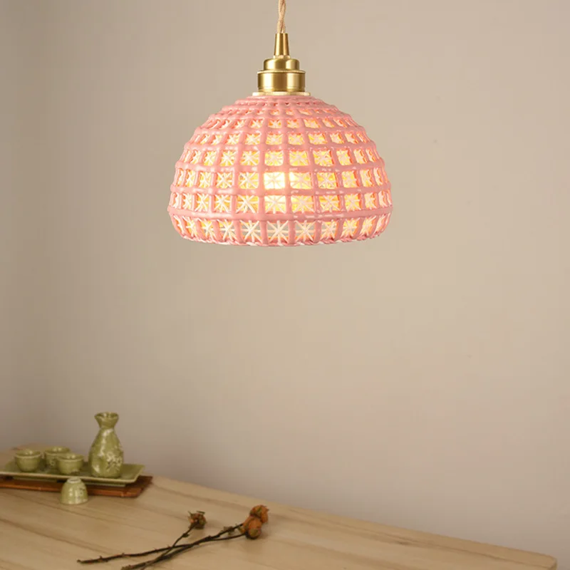 Скандинавский простой керамический E27 светодиодный 220 В креативная латунная