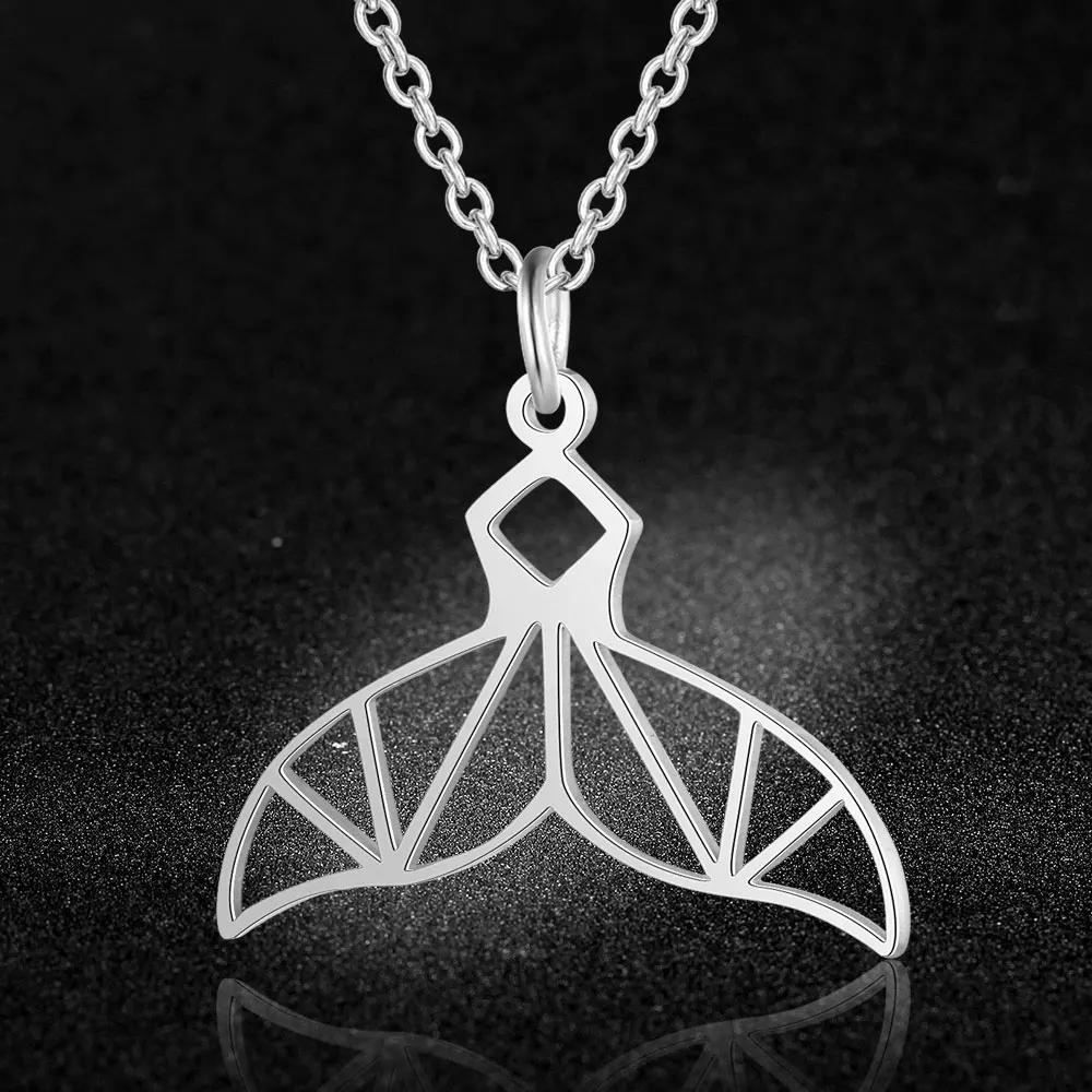 100% Настоящее ожерелье из нержавеющей стали с изображением полого морского Кита