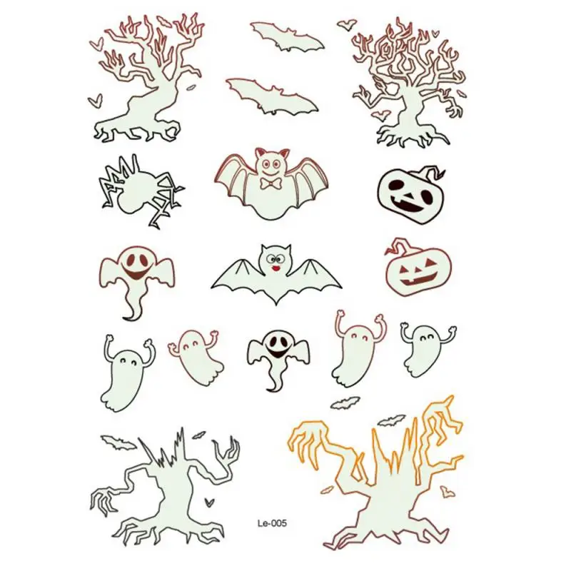 Флуоресцентные светящиеся татуировки 1 шт. светится в темноте Временные наклейки