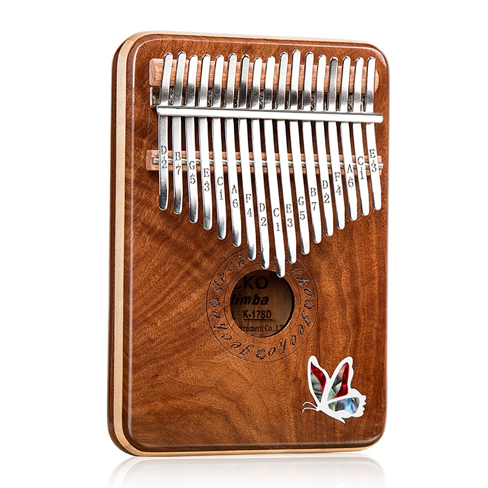 GECKO wood sandalwood Kalimba 17Key notes C tones Thumb piano beginner musical instrument xylophone vibraphone portable keyboard