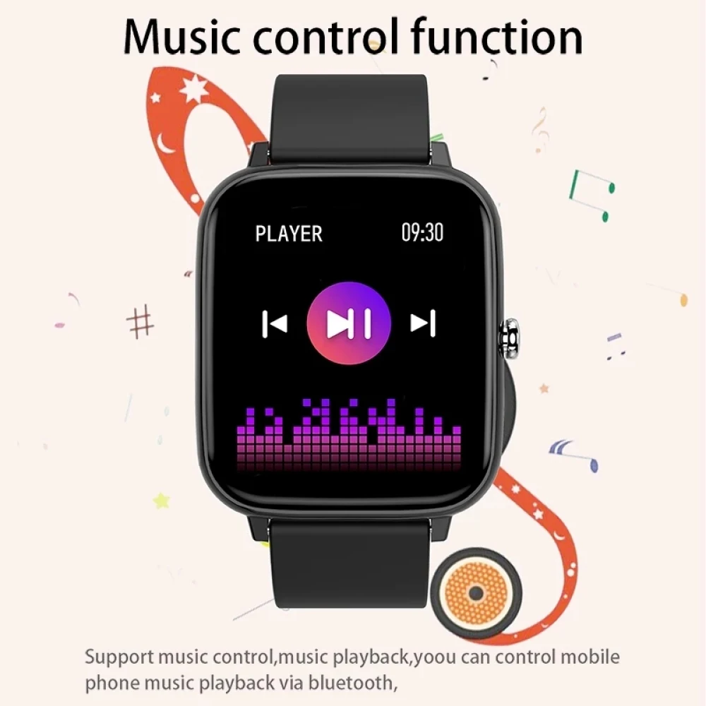 P6 1.4 inch Full Circle Full Touch Steel Strap Smart Sport Watch IP67 Waterproof, Support Real-time Heart Rate Monitoring Sleep