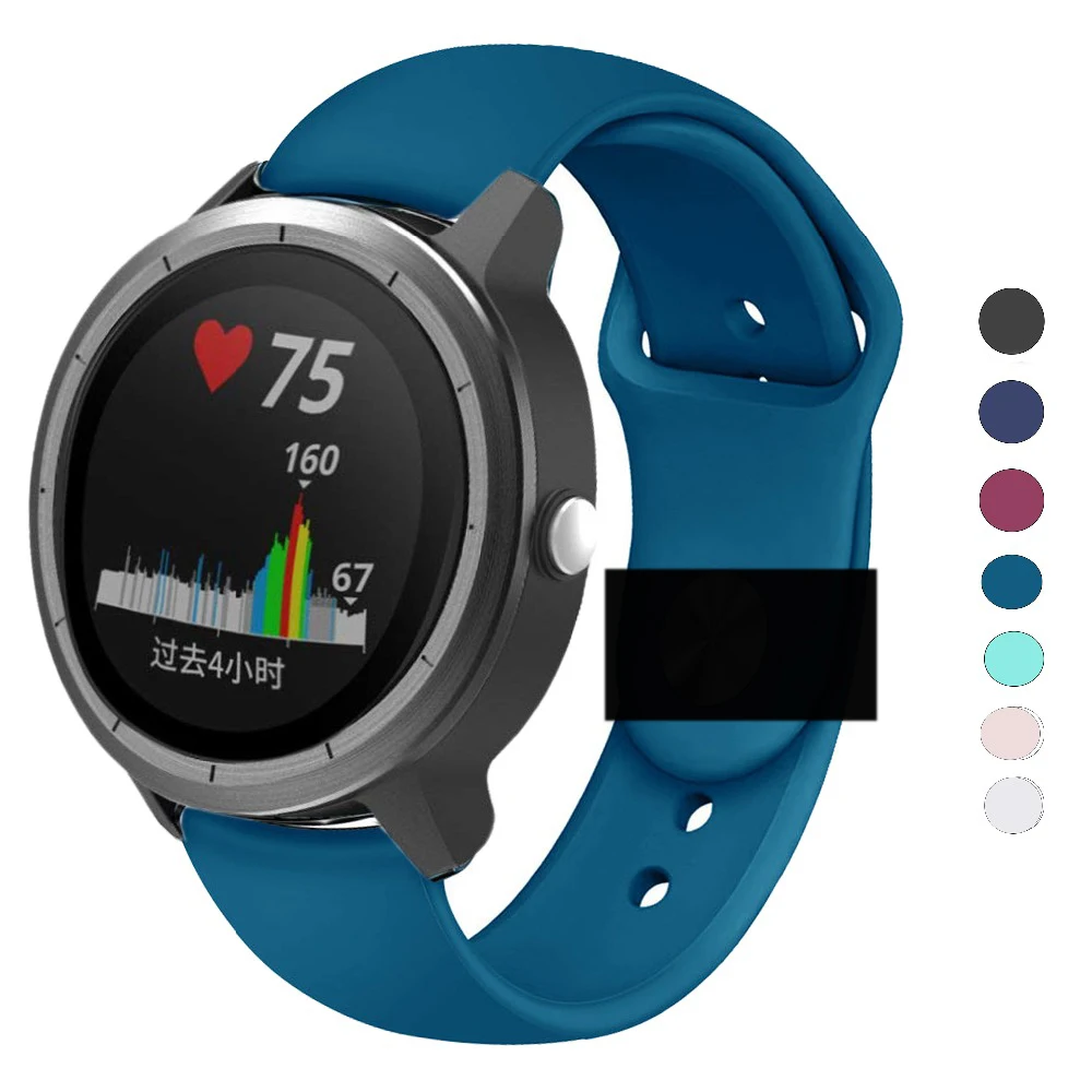 20 мм силиконовый ремешок для смарт часов Garmin Vivoactive 3/Forerunner 645/245/245 М Браслет Galaxy