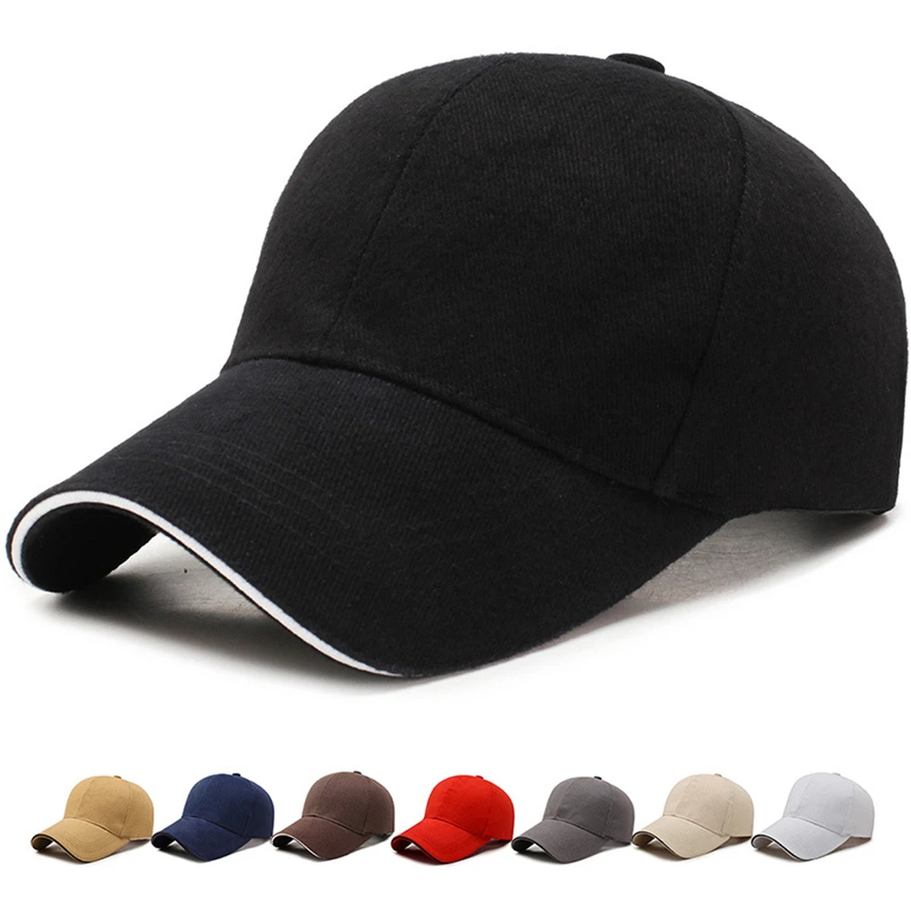 

Women Men Structured Baseball Cap Solid Cotton Adjustable Snapback Sunhat Outdoor Sports Hip Hop Baseball Hat Casquette