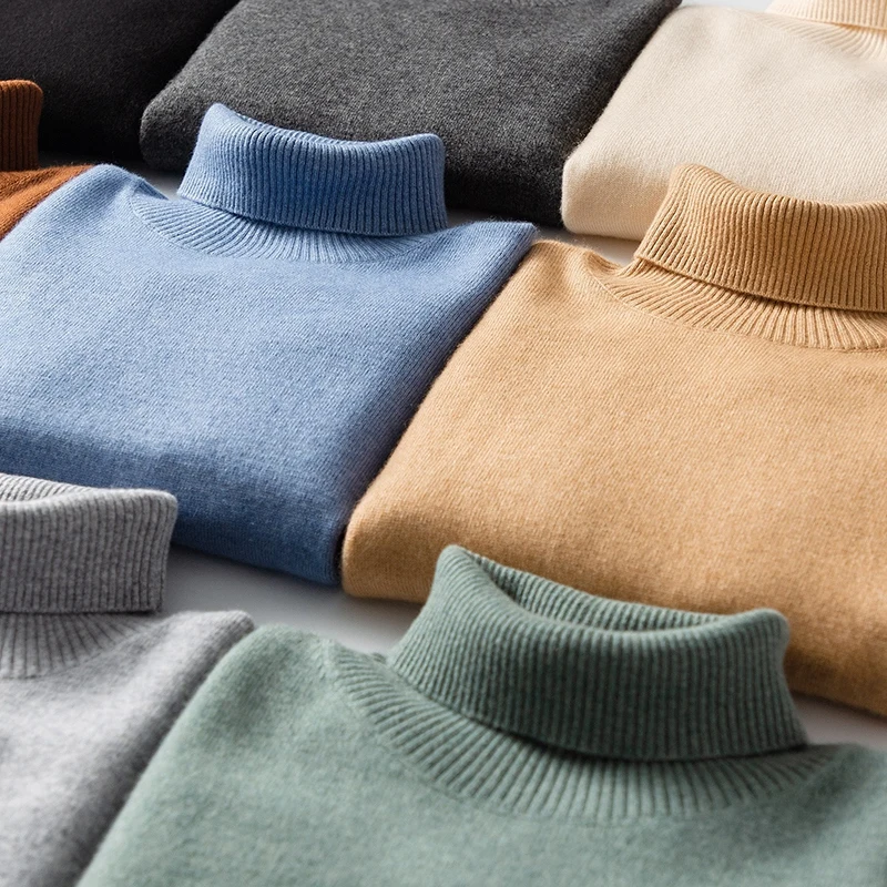 Мужская кашемировая водолазка однотонные базовые пуловеры с отложным