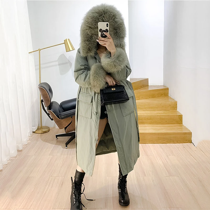 2019 зимняя женская белая куртка на утином пуху Свободное длинное пуховое пальто