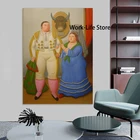 Картина на холсте Фернандо Ботеро, смешное художественное оформление толстыми красками, Рафаэль и его жена, постеры и принты для гостиной