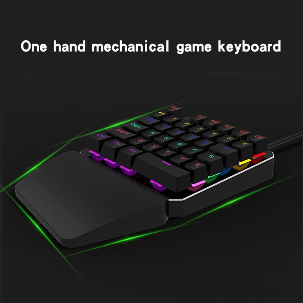 Проводная игровая клавиатура с RGB подсветкой 35 клавиш эргономичная одной рукой