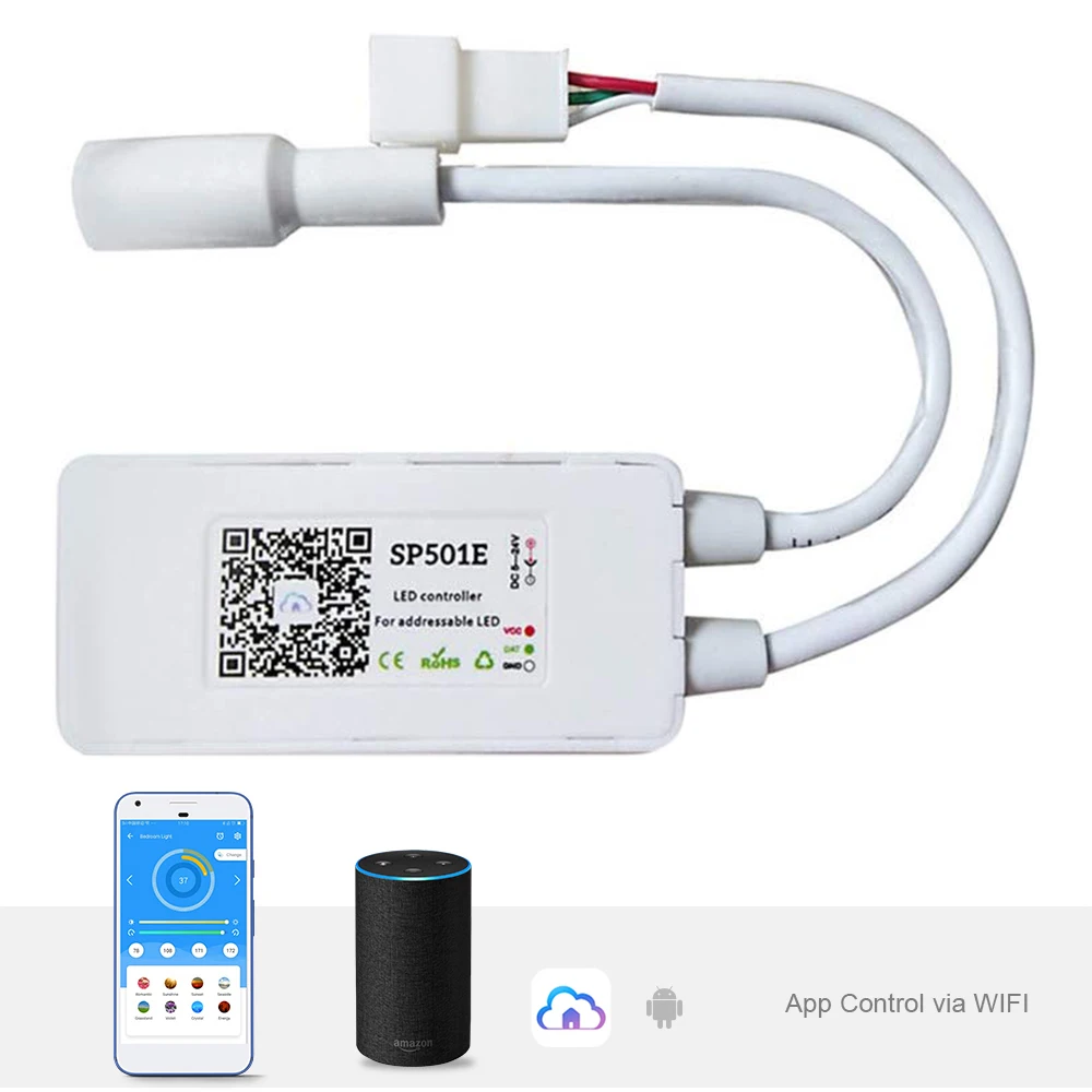 5-20 м SP501E Wifi контроль светодиодные полосы Набор Dream color WS2811 Светодиодные полосы 12 В адаптер для вечерние Amazon Alexa Smart SPI голосовое приложение