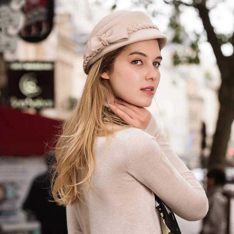 100% Австралийский шерстяной берет женская шляпа для художников | Аксессуары