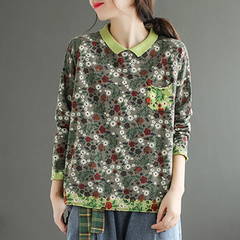 Max LuLu/осенние модные корейские джемпера женские вязаные свитера с цветочным