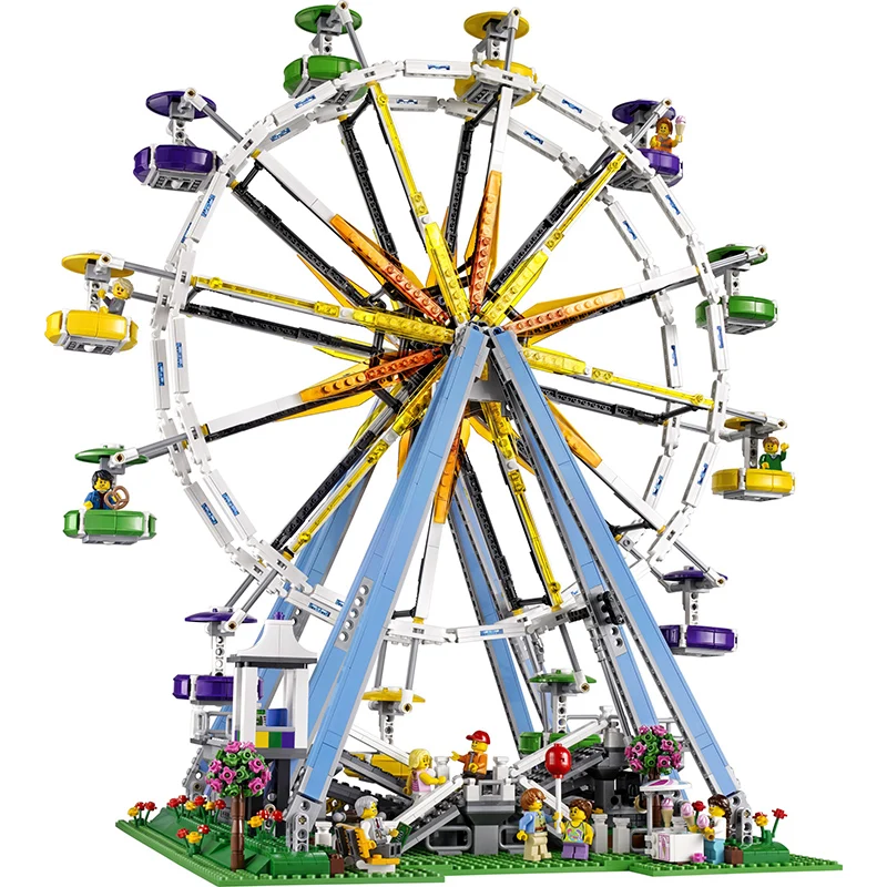 

2464 Pcs Figures Street View Model Set Ferris Wheel Building Block Bricks Toys Girls Boys Birthday Gifts For Children 15012
