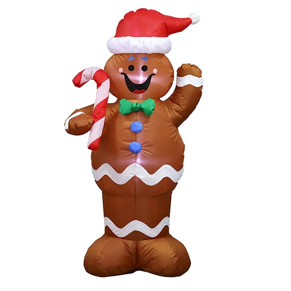 5 футов Рождественский надувной Санта Клаус имбирь снег человек держать конфеты