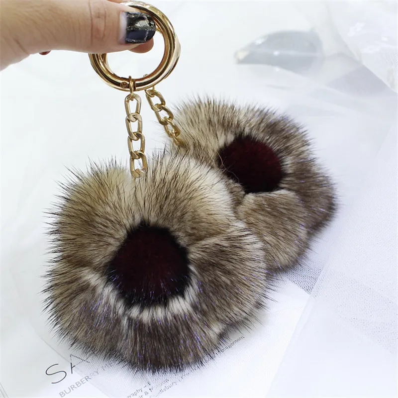 Женская мягкая сумка из норки подвеска 10 см в виде подсолнуха искусственный мех