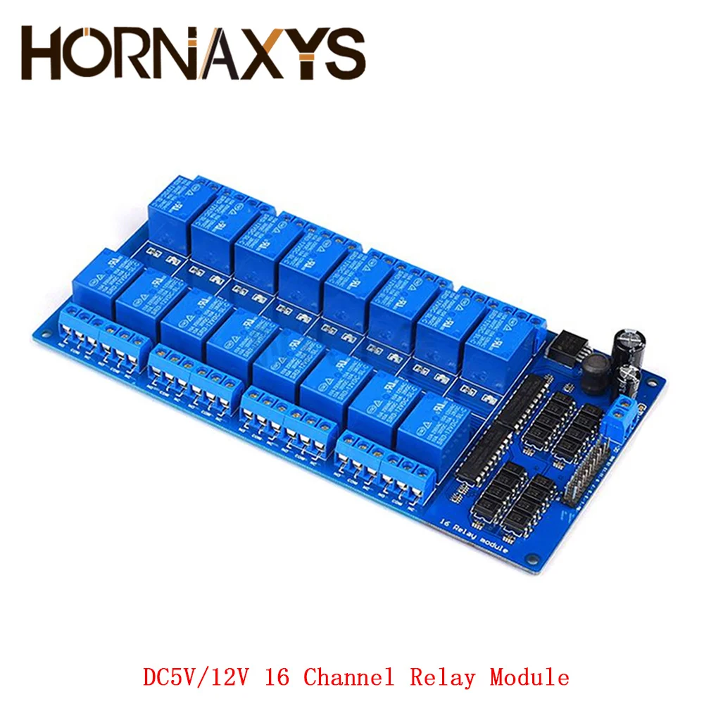 

16-канальный релейный модуль для arduino ARM PIC AVR DSP, Электронная релейная пластина, ленточный оптрон, изоляционный 16-ходовой модуль реле