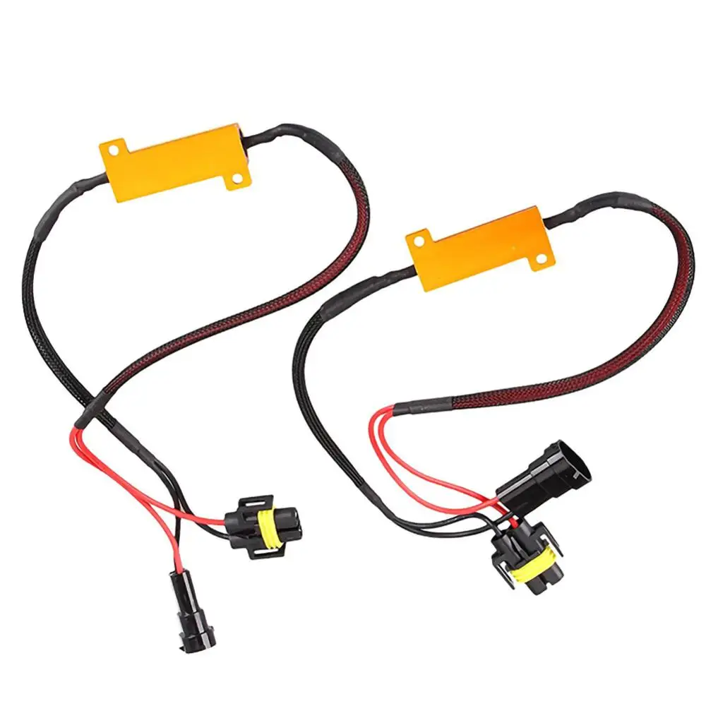 

2 шт., H11 50 Вт, 6 Ом, проводка резистора с нагрузкой Предупреждение ющий об ошибке, декодер, декодер, антимерцающий, светодиодный, для фар