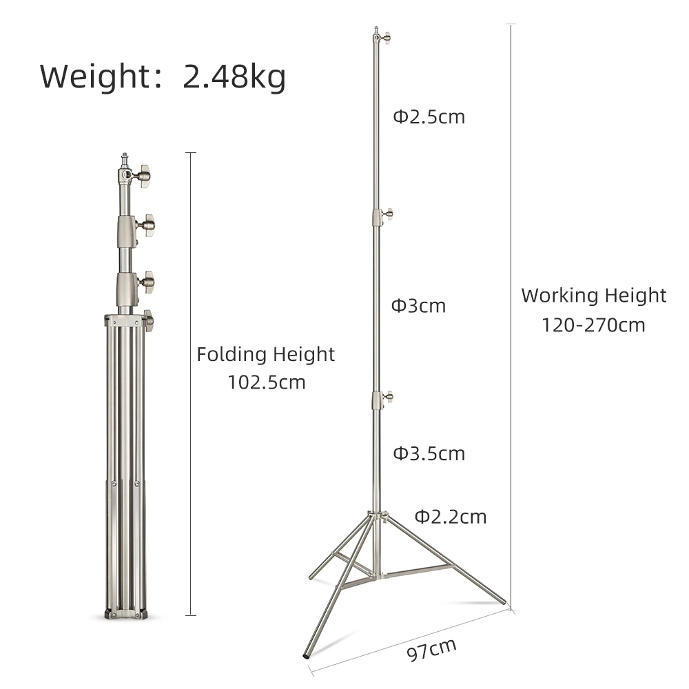 Штатив из нержавеющей стали для освесветильник 2 70 м шт.|Аксессуары фотостудии| |