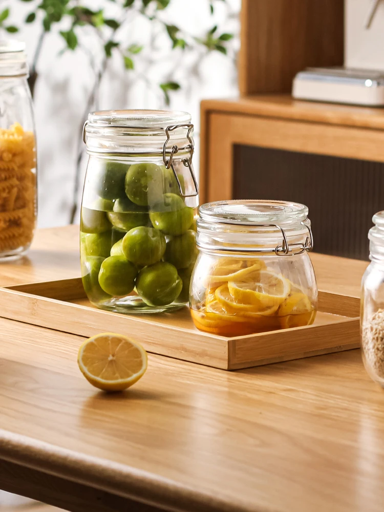 

Glass Large Storage Containers Kitchen Food Desktop Storage Jar Organizer Cereal Pojemniki Kuchenne Food Dispenser DL60SG