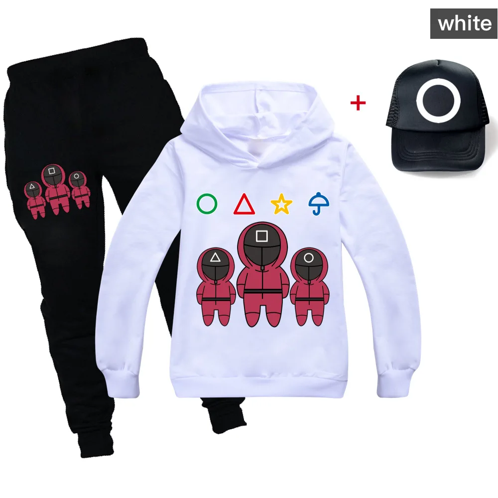 Детская толстовка с капюшоном и штаны из игры кальмар комплект осенней одежды