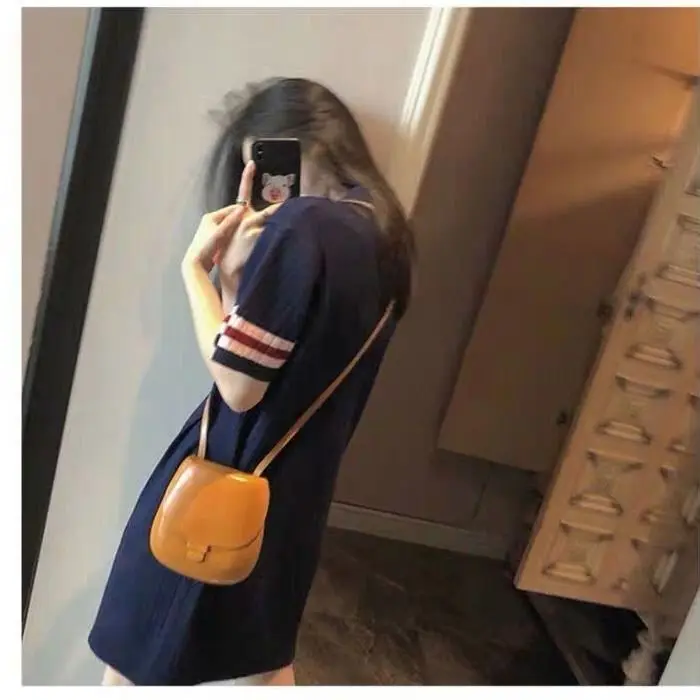 

2021 new summer POLO collar small fragrance loose slim knitted French dress size women's fat mm