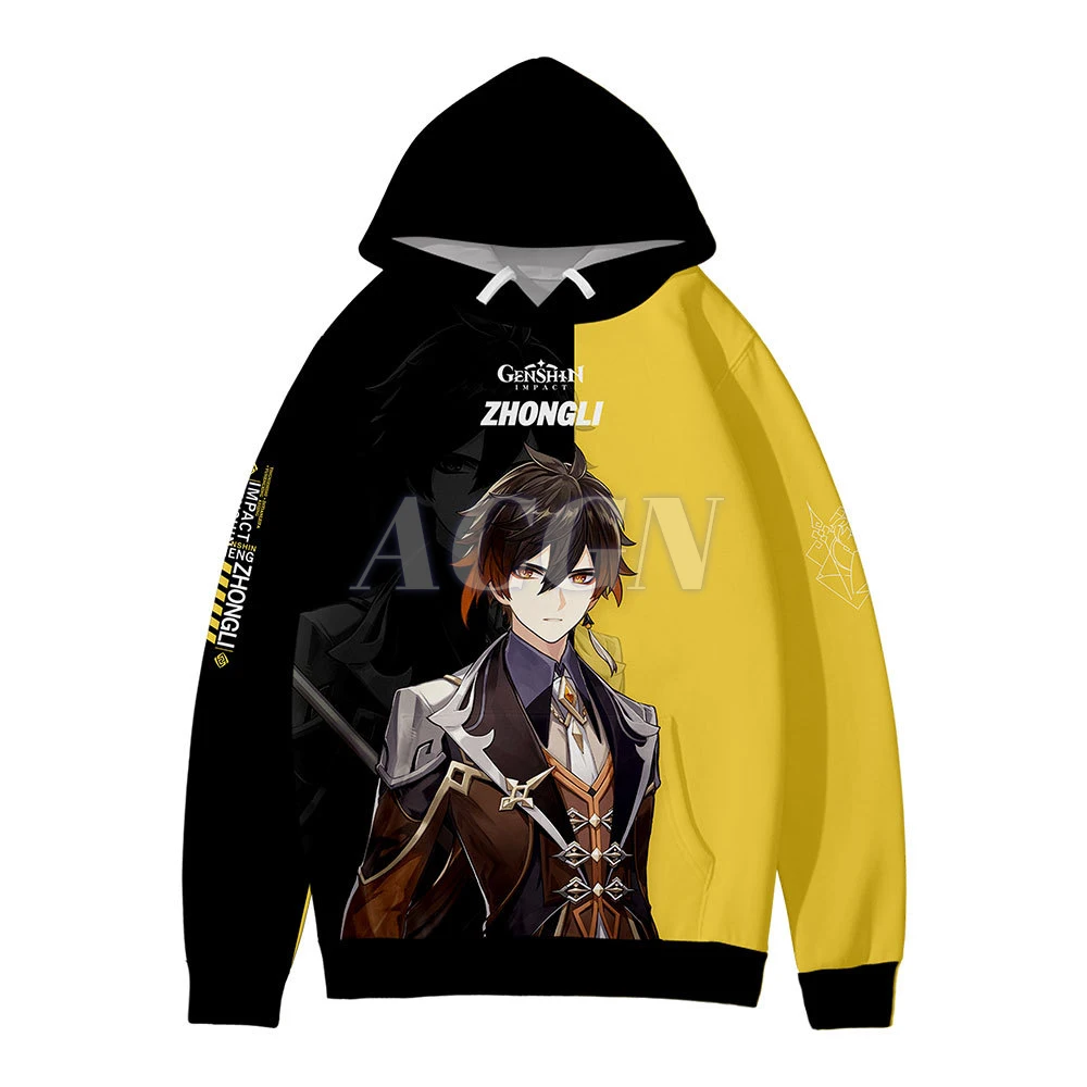 

Game Genshin Impact Zhongli Cosplay Costume Hoodie Tops Cartoon Cute For Men Women Boys Girls
