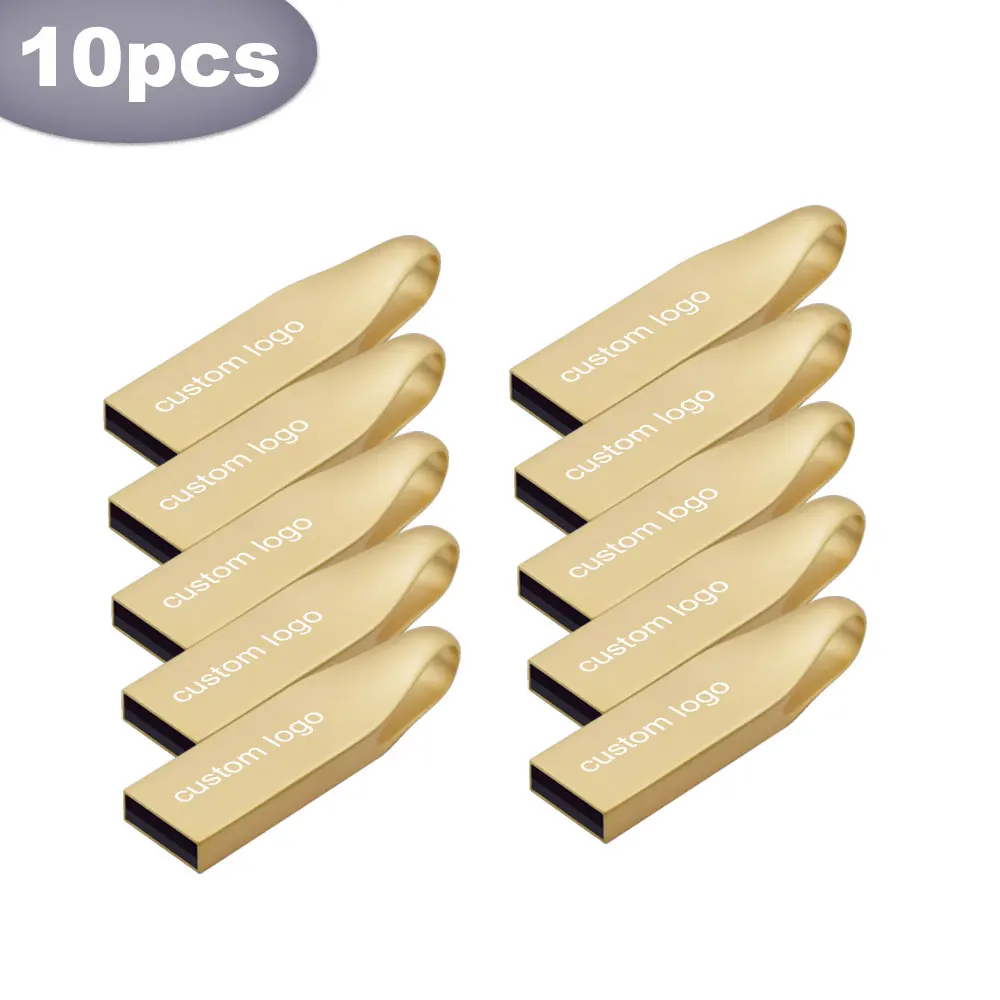 Золотой металлический флэш накопитель 64 ГБ USB 8 Гб оперативной памяти 16