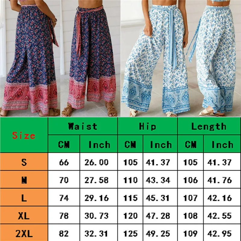 2019 Boho Women Baggy Harem Pants Hippie Wide Leg Gypsy Palazzo High Waist Loose Trousers Flared Bell Bottoms Hot Sale | Женская одежда