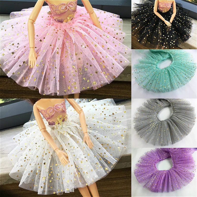 

Trend Bronzing Stars Encryption Pleated Ruffled Lace Trim DIY Doll Hat Headdress Clothes Skirt Cuffs Lengthened Pet Scarf Sewing