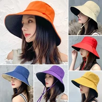 women protective cap sunscreen summer anti uv sun hats solid color outdoor wide brim visor hat