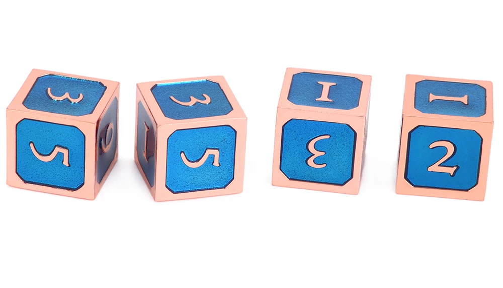 Набор из 4 D6 металлических игральных костей для D& D ролевых игр и настольных игр