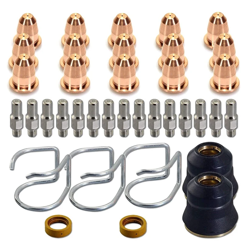

37Pcs Plasma Cutter Torch S45 Accessory PR0010 Electrodes PD0116-08 Nozzle Tips Spacer Guide Retaining Cap For S45 Torch