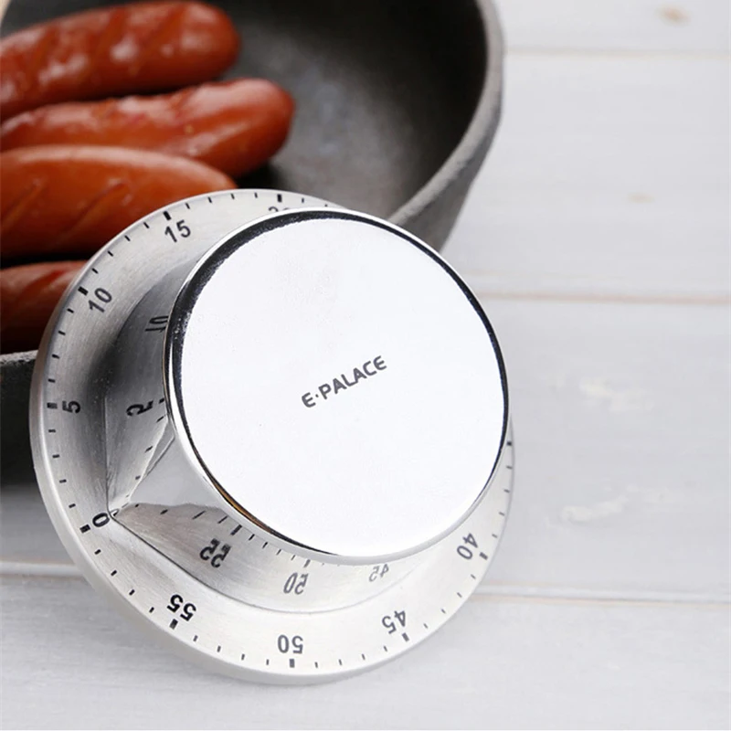 stainless steel mechanical kitchen timer fridge magnetic cooking alarm clock time management pomodoro stopwatch gadgets utensils free global shipping