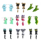 1 пара, серьги-гвоздики в виде животных