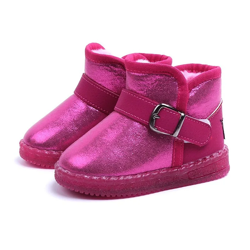 Новинка зимы 2019 модные короткие ботинки детская обувь для девочек толстые теплые