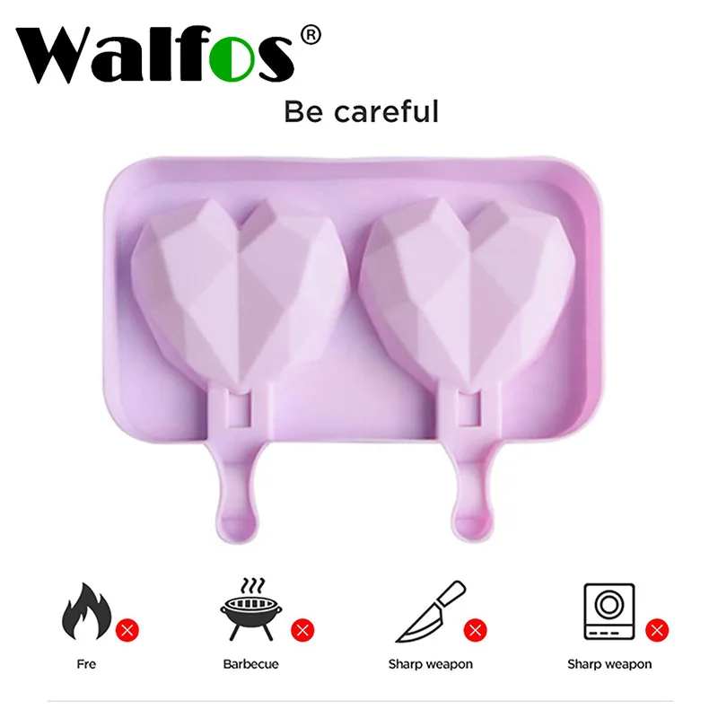 

Walfos 3D DIY Silicone Love Cake Moulds 6 Cavity Diamond Love Heart Fondant Decorating Tools Chocolate Pastry Molds Baking Tools