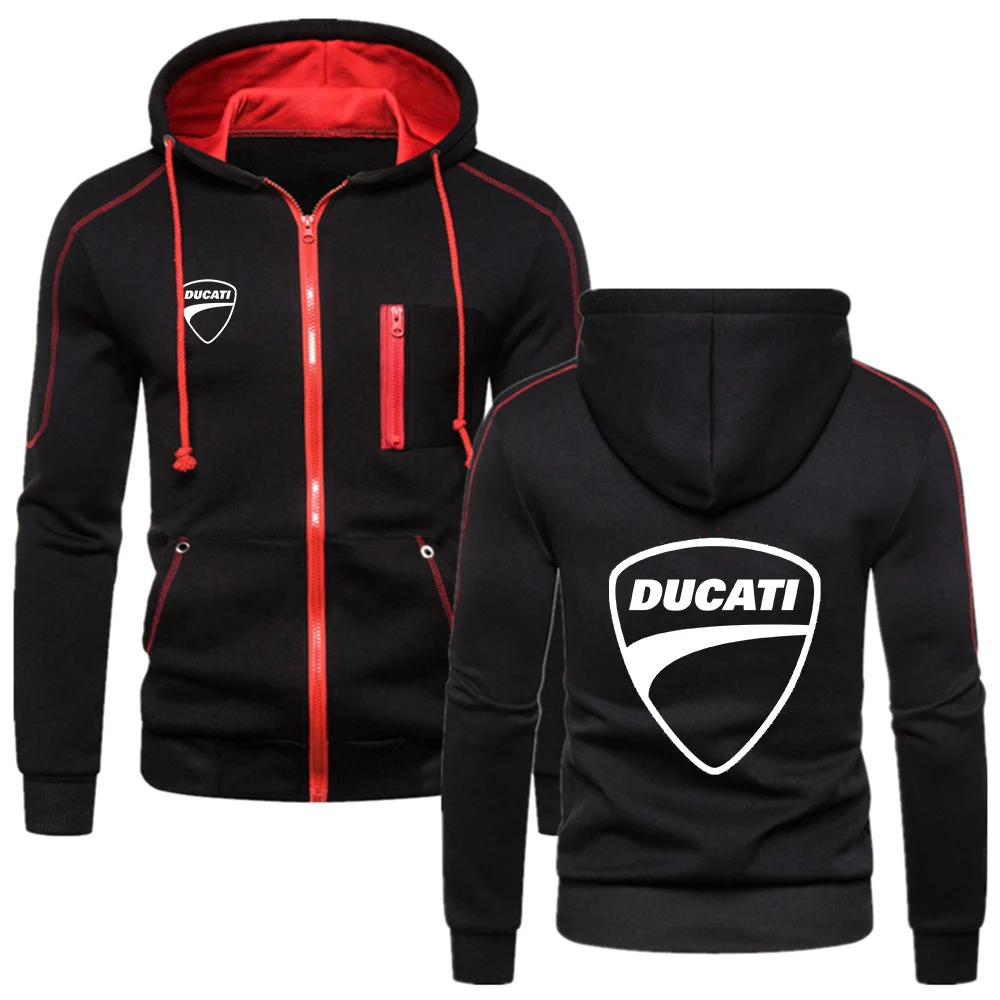 

2021 Mens Ducati Male Comfortable Warm Cotton Zipper Hoodie Fitness Sweatshirt Solid College Comfortable Popular Coat Tops