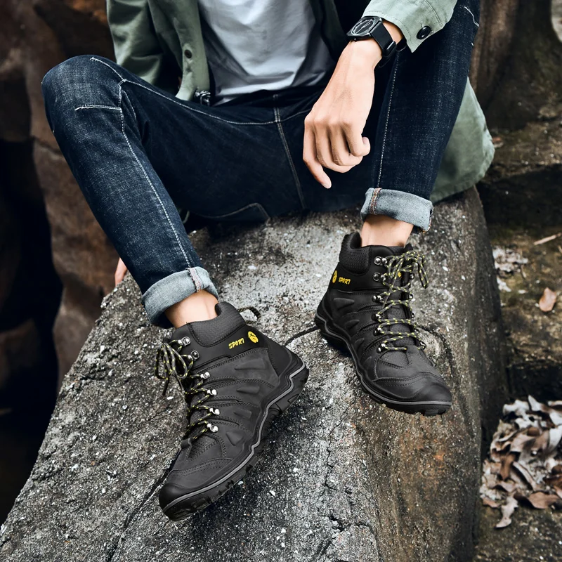 Мужские ботинки Ботинки для пешего туризма Резиновые военные кроссовки из