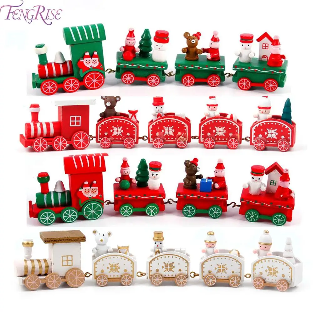 Рождественский деревянный поезд Фотофон Декор для домашнего стола 2020 Рождество