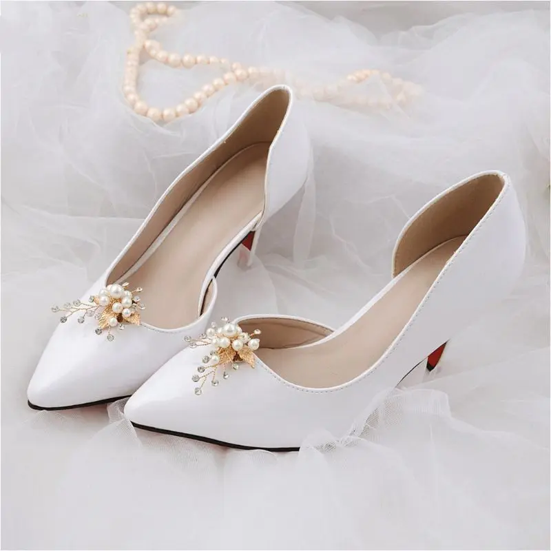 Свадебные туфли из сплава с золотыми листьями Женские босоножки на высоком