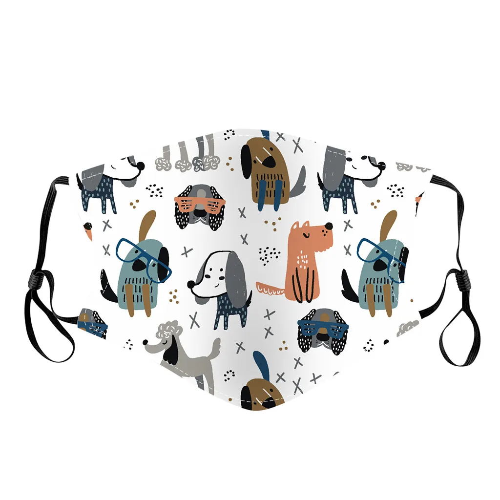 Детские маски 5 шт./лот хлопковые с принтом для улицы многоразовые моющиеся лица |