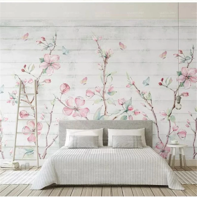 Фотообои на заказ самоклеящиеся домашний декор акварель вишня дерево зерно