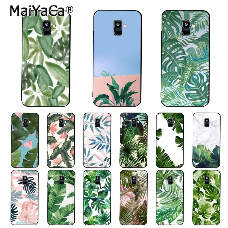 Чехол MaiYaCa для телефона с рисунком листьев пальмы Samsung Galaxy A51 A71 A80 A7 A8 A6 Plus A70 A9 2018 A50