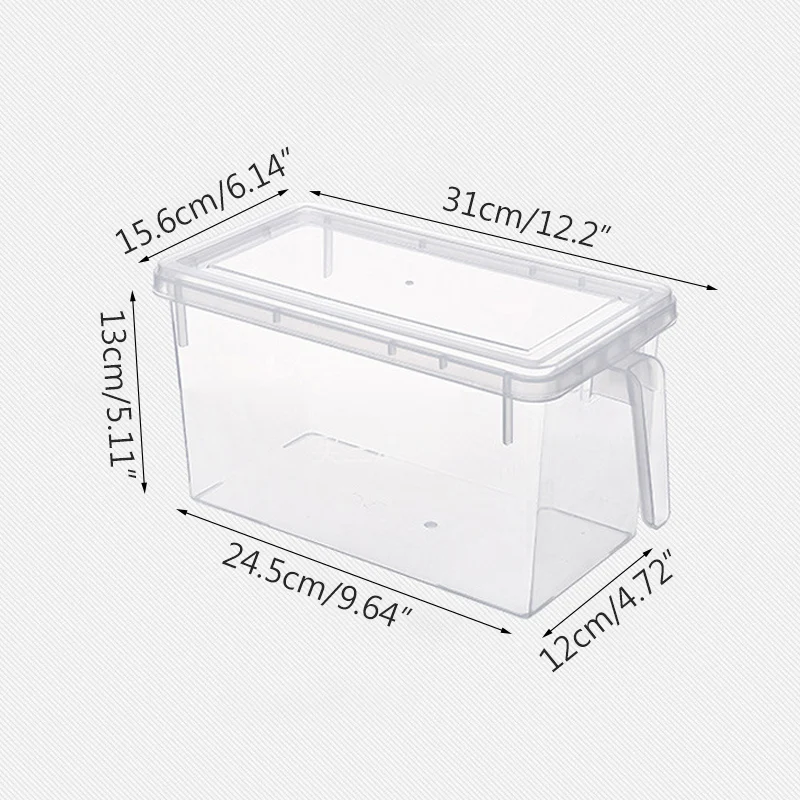 

Refrigerator Receiving Box Kitchen Box With Handle Transparent Receiving Box Sealed Storage Box Drawer Thickened Receiving Box