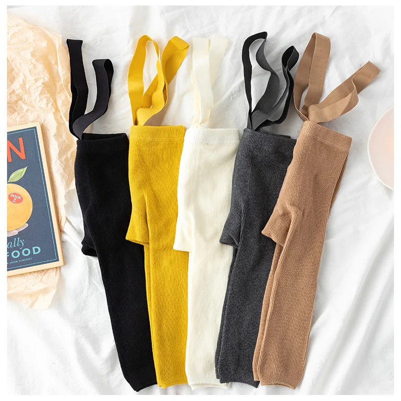 

Infant Baby Girl Boy Suspender Leggings High Waist High Elasticity Solid Simple Style Spring Clothing Accessories Stockings 1-2Y